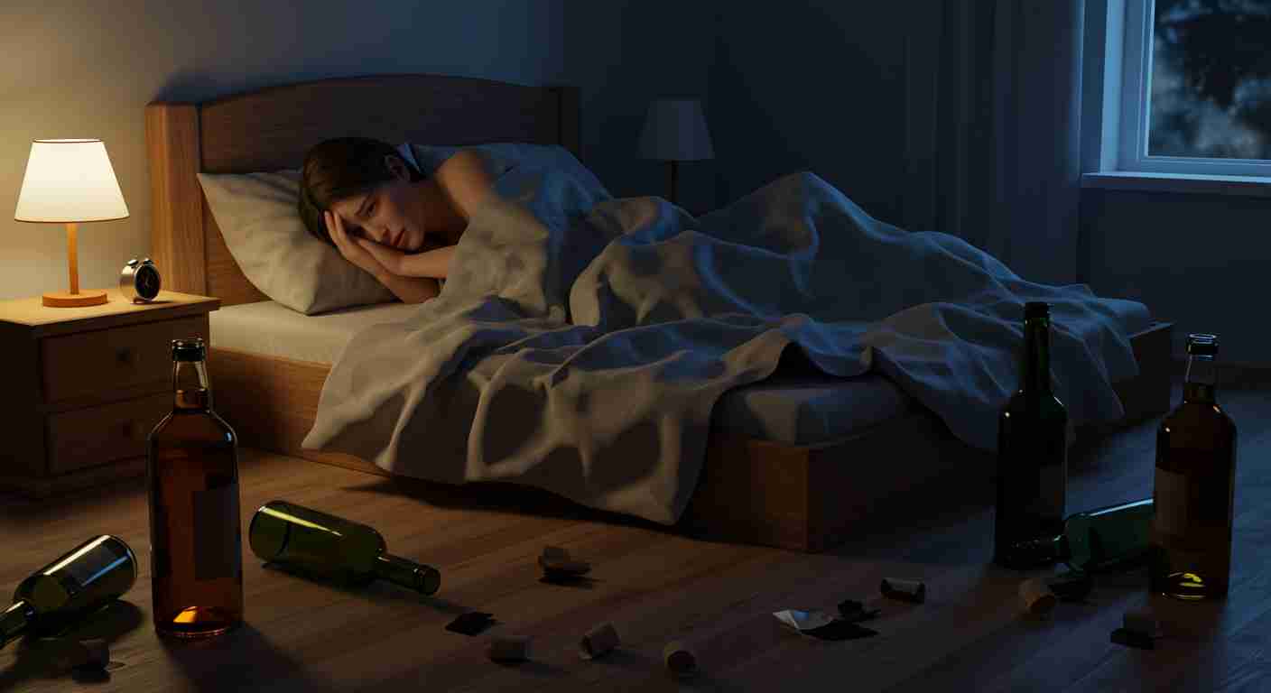 老人睡不著，註視時間流逝，感受夜晚無盡的孤寂。